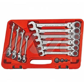 Набір ріжково-накидних ключів із тріскачкою шарнірних 13 од. 5520 JTC