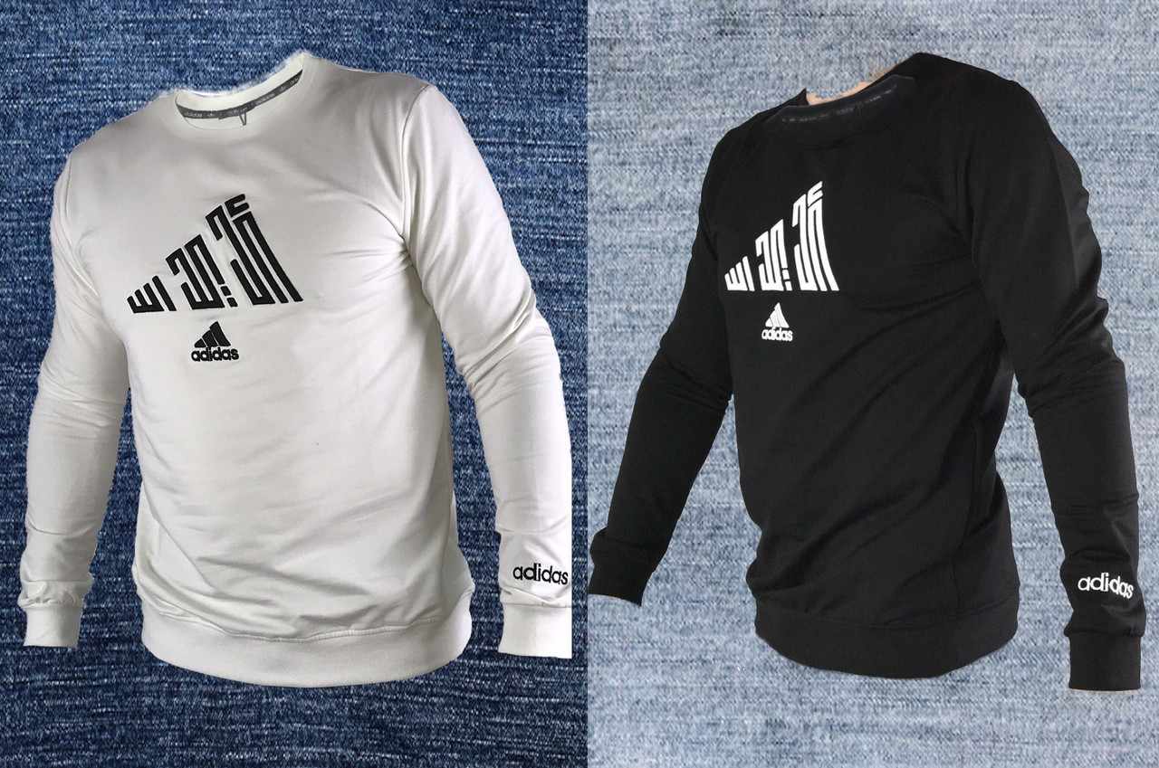 Чоловічий брендовий світшот Adidas (Адідас) весняний осінній чорний Туреччина. Кофти світшоти. Чоловічий одяг
