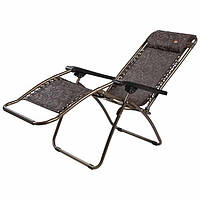 Шезлонг кемпінговий складаний HY-8009-1 нагружка до 100 кг з підголовником туристичне крісло