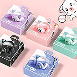 Бездротові Bluetooth навушники для дітей AKS-28 з котячими світними вушками LED RGB-підсвіткою Бузок, фото 5