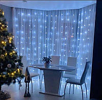Гирлянда светодиодная, Новогодняя гирлянда штора, Гирлянда нить usb, 320 LED с пультом 3х3 м