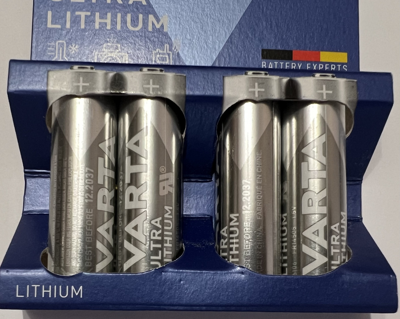 Батарейки Varta 6106 Ultra Lithium AA/FR6 1.5В літієві ціна за 4 шт., фото 1