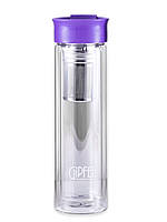 GIPFEL Бутылка для воды MARTINO 350мл с фильтром. Материал: боросиликатное стекло, нерж. сталь, пластик. Цвет