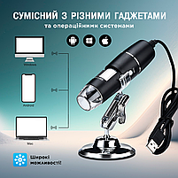 Цифровий електронний USB мікроскоп 1600Х з підсвічуванням. Підключення до Windows, Android, MacOS, фото 10