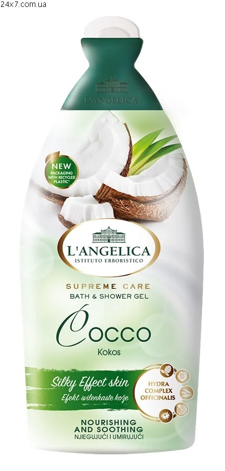 Гель для ванни та душу L`angelica Officinalis відновлюючий з кокосом 500 мл