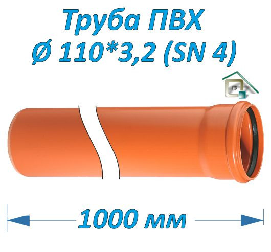 Труба ПВХ 110*3,2*1000 мм