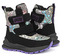 Детские зимние ботинки для девочки на овчине ТОМ М 10735В серебристые. Размер 28,30