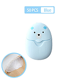 Паперове одноразове мило в кейсі 50 шт. блакитне, фото 3