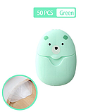 Паперове одноразове мило в кейсі 50 шт салатове, фото 3