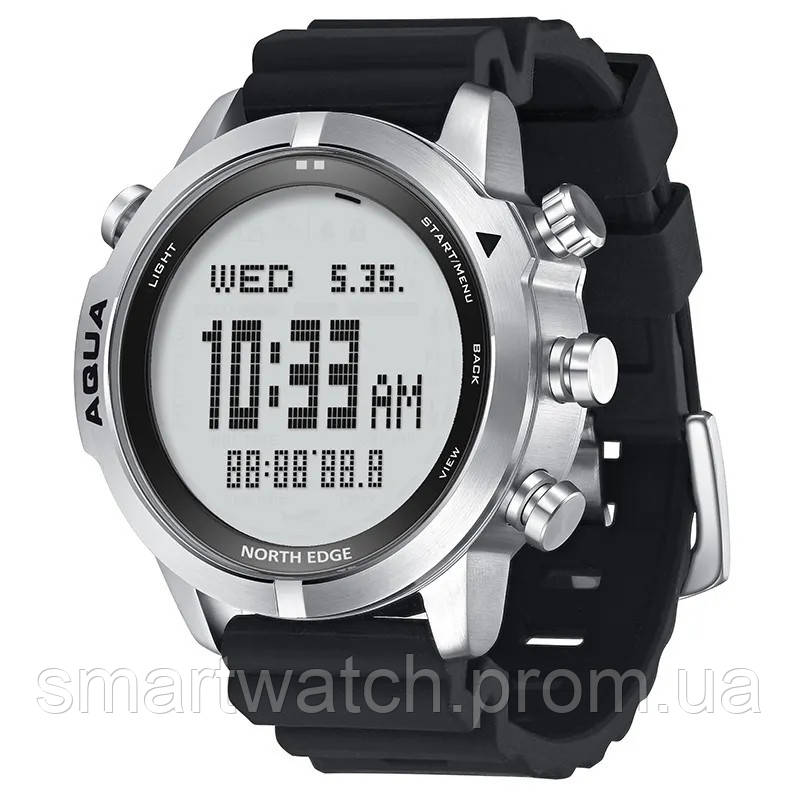 Чоловічий водонепроникний наручний годинник North Edge Aqua для дайвінгу 10bar з компасом та барометром