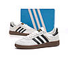 Чоловічі кросівки Adidas Spezial Grey кеди Адідас Спешл світло сірі коричнева підошва замшеві низькі весна осінь, фото 3