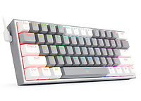 Игровая Клавиатура REDRAGON Fizz K617 с Подсветкой Клавиш RGB Механическая Клавиатура 60% Серо-белая