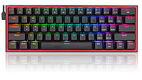 Ігрова Клавіатура REDRAGON Fizz K617 з Підсвіткою Клавіш RGB Механічна Клавіатура 60% Чорна
