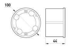 Коробка розподільча e.db.stand.110.d100 цегла/бетон, E.NEXT, (s027011), фото 2