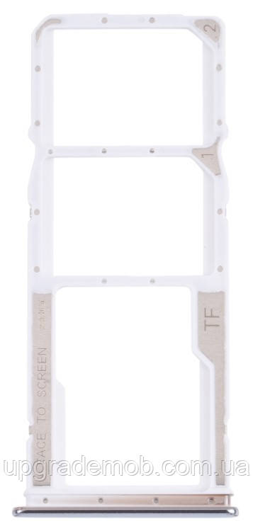Тримач Sim-карти та карти пам'яті Xiaomi Redmi Note 10/Redmi Note 10S сріблястий Pebble White на дві