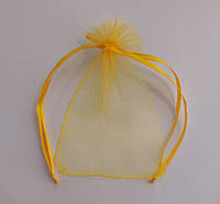 Мешочек из фатина подарочный на затяжках, 7х9 см, желтый