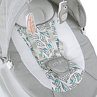 *Укачивающий центр для малышей (шезлонг, качалка) El Camino MYLA Gray Mint Feathes арт. 1074 топ