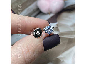 Сережки-гвоздики Тіффані з каменем зі срібла 925 проби топ