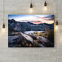 Картина на холсте "Вид на озеро в горах"