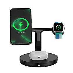 Підставка Baseus Swan з індуктивним зарядним пристроєм MagSafe 3 в 1 + кабель USB-C Black (WXTE000101)
