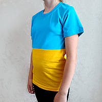 Детская Патриотическая Футболка флаг Украины 9-10лет, желто-голубая Подростковая оверсайз флаг-футболка р146см