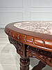 Італійський круглий журнальний столик із дерева з мармуровою стільницею 91х91х47 см JOSS  Аристократ-239, фото 6