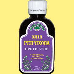 Олія реп'яхова з кропивою, пижмою, ромашкою (проти лупи), 110 мл, Флора Фарм