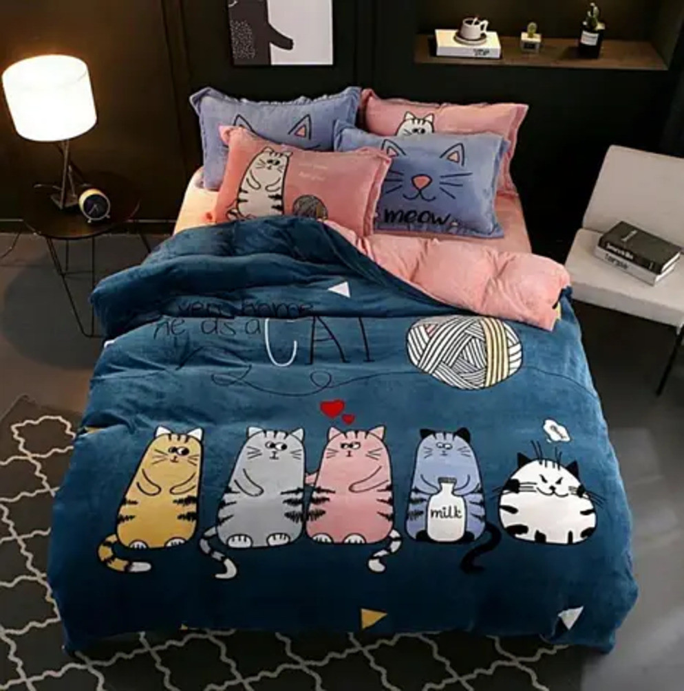 Полуторна постільна білизна 150х220 Ранфорс-бавовна (21432) Двоколірна постільна білизна з натуральних тканин, фото 1