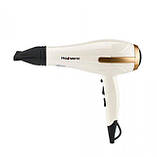 Фен професійний для волосся з 2 насадками Promotec PM-2305 3000 Вт білий (PM-2305), фото 3