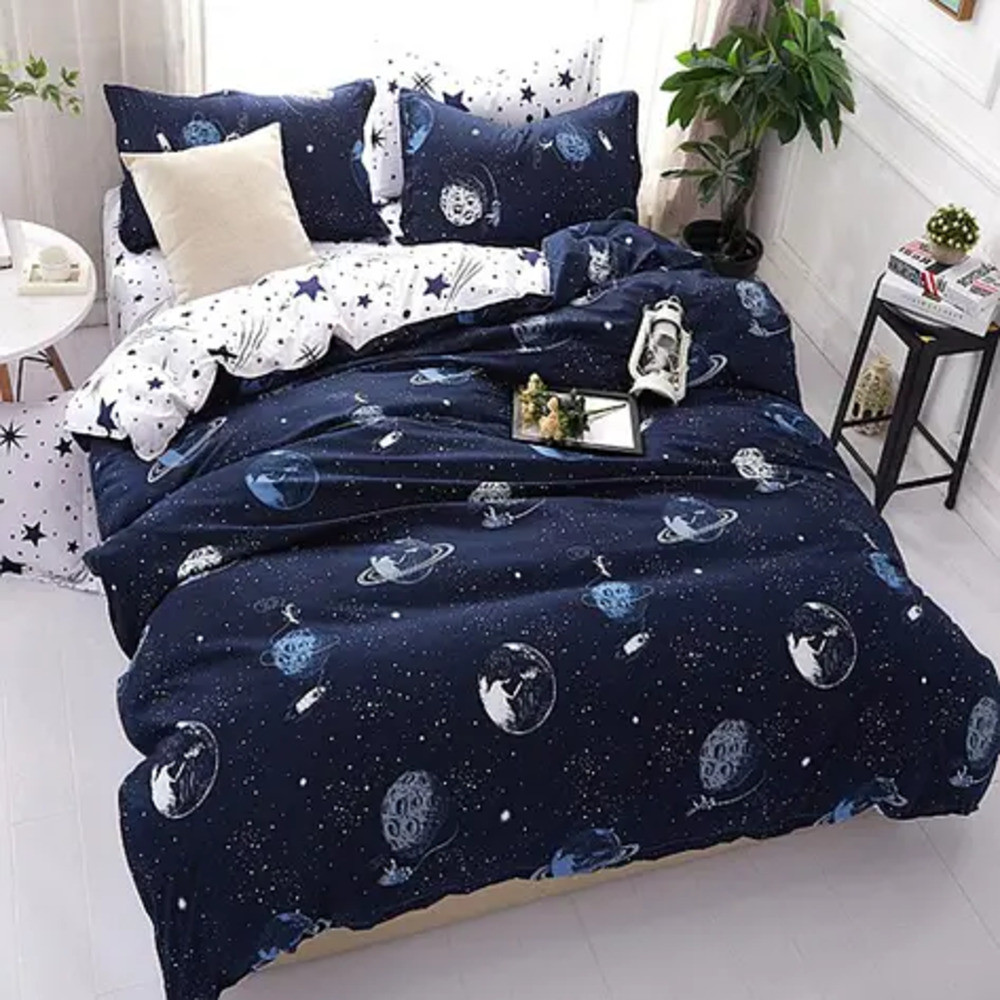 Євро комплект постільної білизни Ранфорс бавовна 200х220 (21456) Двоколірна постільна білизна, фото 1