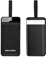 Зовнішній акумулятор PowerBank Awei P141K 40000mAh /3USB/Type-C/Lightning/ PD/QC,3A/22.5W/ black