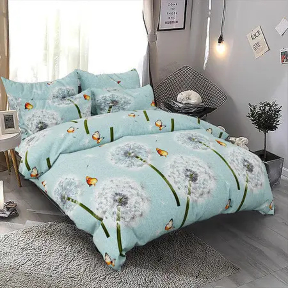 Двоспальний комплект постільної білизни 180х220 Ранфорс бавовна (21442) Кольорова постільна білизна натуральна, фото 1