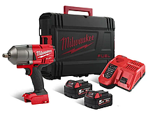 Гайковерт високомоментний MILWAUKEE 1/2" (1898 Нм) з кільцем M18 FHIWF12-502X: з АКБ 18V 2шт-5 Ah+ЗП, кейс, 2100уд/хв, 1750 об/хв, фото 3