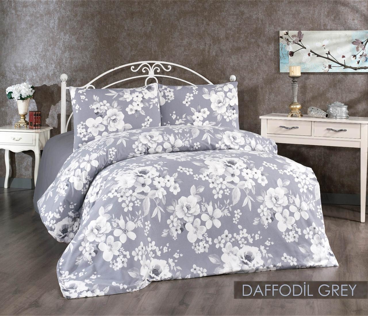 Постільна білизна Фланель Belizza Daffodil Grey 200х220см, фото 1