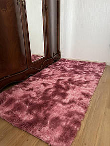Хутряний килимок на підлогу 100х200 см рожевий