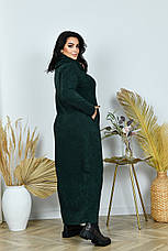 Зелена довга до підлоги сукня ангора, фото 3