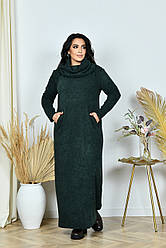 Зелена довга до підлоги сукня ангора