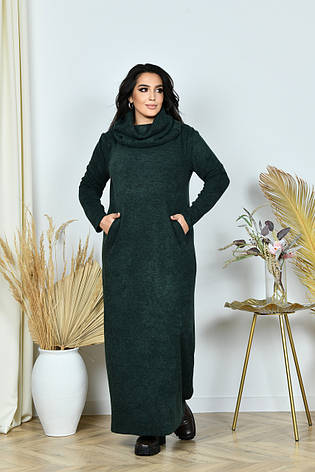 Зелена довга до підлоги сукня ангора, фото 1