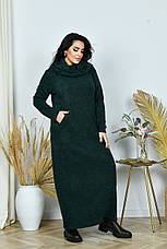 Зелена довга до підлоги сукня ангора, фото 4