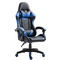 Геймерское игровое компьютерное кресло 4Points GT спортивное для пк с подушками раскладное синее