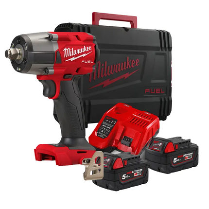 Гайковерт високомоментний MILWAUKEE 1/2" (881 Нм) з кільцем M18 FMTIW2F12-502X: з АКБ 18V 2шт-5 Ah+ЗП, кейс, 3100уд/хв, 1325 об/хв, фото 1