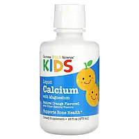 California Gold Nutrition, жидкий кальций с магнием для детей, апельсин, 473 мл