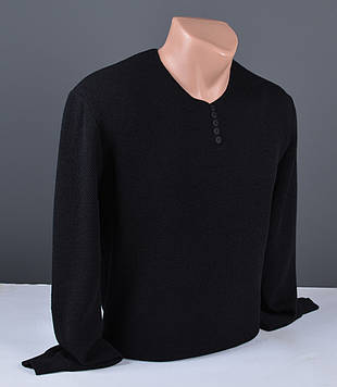 Чоловічий пуловер великого розміру | Чоловічий светр Vip Stendo чорний Туреччина 9179 Б