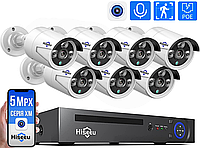 Комплект IP видеонаблюдения на 7 камер Hiseeu POE 5Мп