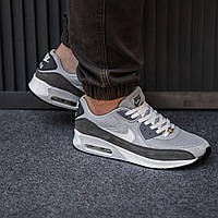 Мужские кроссовки Nike Air Max 90 (серые) красивые легкие универсальные демисезонные кроссы 2434 тренд