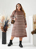 Женское теплое платье из шерсти альпака до 64 размера