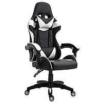 Геймерське ігрове крісло комп'ютерне GT Play спортивне для пк з подушками розкладне біле, фото 3