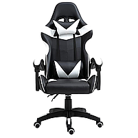 Геймерське ігрове крісло комп'ютерне GT Play спортивне для пк з подушками розкладне біле, фото 4