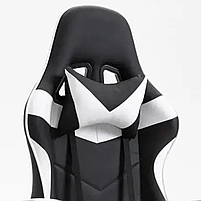 Геймерське ігрове крісло комп'ютерне GT Play спортивне для пк з подушками розкладне біле, фото 7