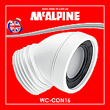 Коліно для унітазу під кутом 45 градусів з ущільненням 160 мм WC-CON16 McAlpine, фото 3
